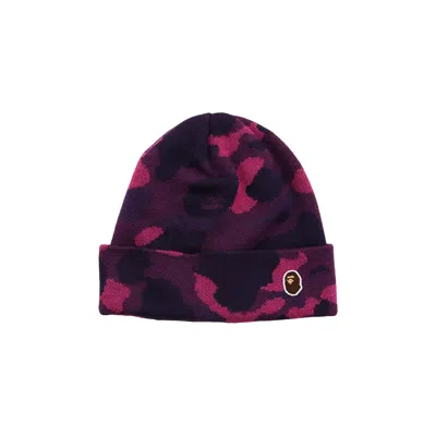 Pre-owned Bape Color Camo Knit Cap 'purple'