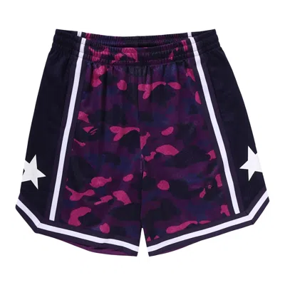 Pre-owned Bape Color Camo Mesh Relaxed Fit Shorts 'purple' | Men's Size L