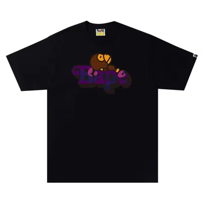 Pre-owned Bape Color Camo Milo On  Tee 'black/purple' | Men's Size M