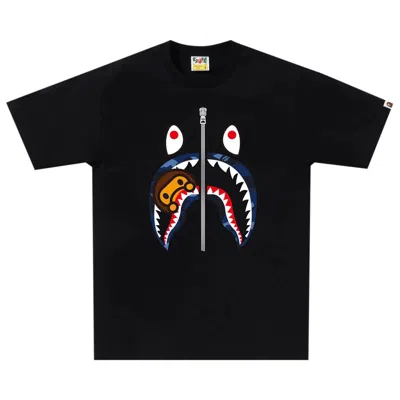 Pre-owned Bape Color Camo Milo Shark Tee 'black/navy' | Men's Size S