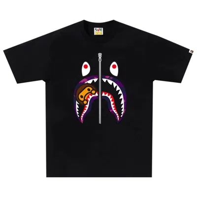 Pre-owned Bape Color Camo Milo Shark Tee 'black/purple'