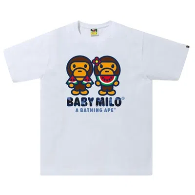 Pre-owned Bape Color Camo Milo Water Melon Summer Tee 'white'