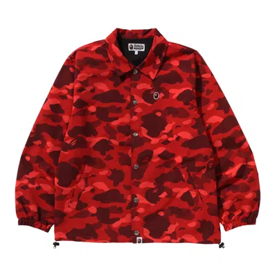 Pre-owned Bape Color Camo One Point Coach Jacket 'red'