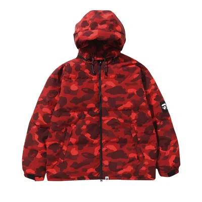 Pre-owned Bape Color Camo Relaxed Fit Down Jacket 'red' | Men's Size Xxl