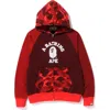 Shop Bape Color Camo Relaxed Fit Full Zip Hoodie Mens In Red