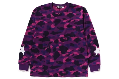 Pre-owned Bape Color Camo Relaxed Fit L/s Tee Purple
