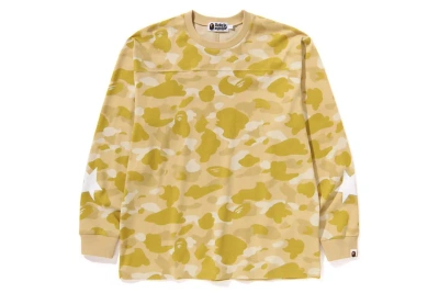 Pre-owned Bape Color Camo Relaxed Fit L/s Tee Yellow