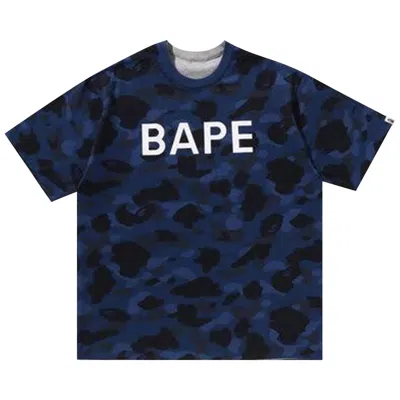 Pre-owned Bape Color Camo Reversible Tee 'navy' | Blue | Men's Size M