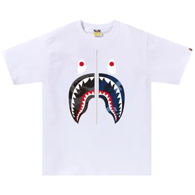 Pre-owned Bape Color Camo Separate Shark Tee 'white/black'