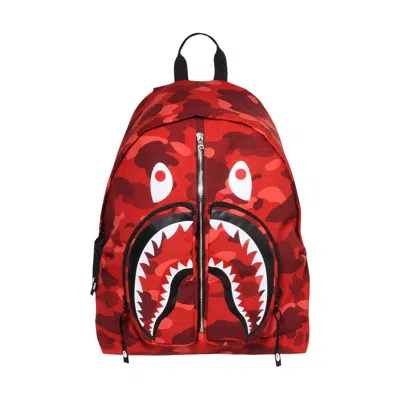 Pre-owned Bape Color Camo Shark Daypack 'red' | Men's Size Onesize