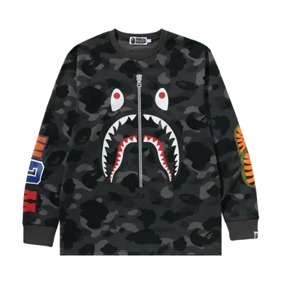 Pre-owned Bape Color Camo Shark Long-sleeve Tee 'black' | Men's Size Xl