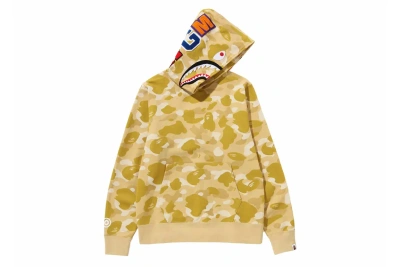 Pre-owned Bape Color Camo Shark Pullover Hoodie Yellow