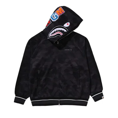 Pre-owned Bape Color Camo Shark Relaxed Fit Hoodie Track Jacket 'black' | Men's Size S