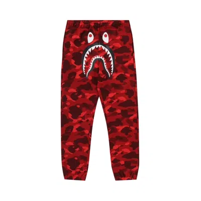 Pre-owned Bape Color Camo Shark Sweat Pants 'red' | Men's Size L