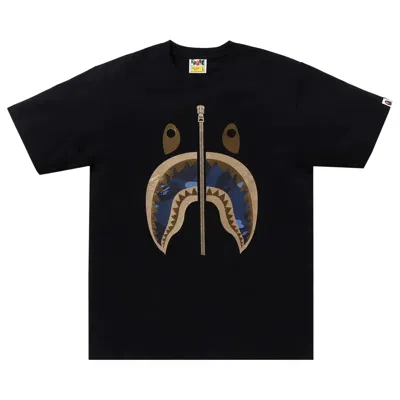 Pre-owned Bape Color Camo Shark Tee 'black/navy'