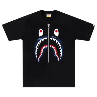 Pre-owned Bape Color Camo Shark Tee 'black/navy'