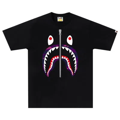 Pre-owned Bape Color Camo Shark Tee 'black/purple'