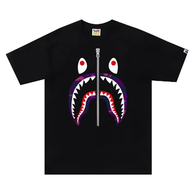 Pre-owned Bape Color Camo Shark Tee 'black/purple'