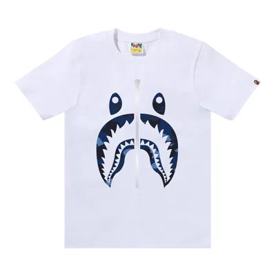 Pre-owned Bape Color Camo Shark Tee 'white/navy' | Women's Size M