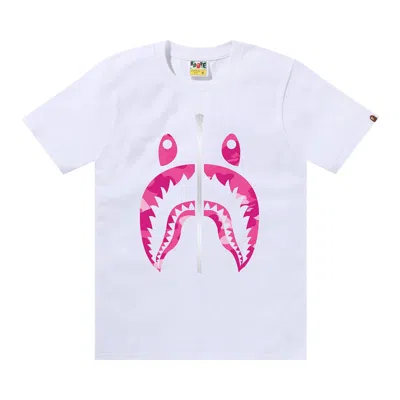 Pre-owned Bape Color Camo Shark Tee 'white/pink' | Women's Size M