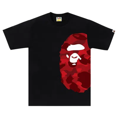 Pre-owned Bape Color Camo Side Big Ape Head Tee 'black/red'