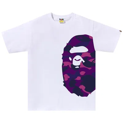 Pre-owned Bape Color Camo Side Big Ape Head Tee 'white/purple'