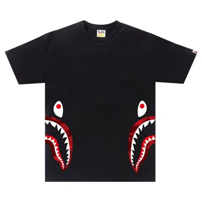 Pre-owned Bape Color Camo Side Shark Tee 'black Red' | Kid's Size 130