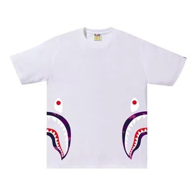 Pre-owned Bape Color Camo Side Shark Tee 'white/purple'