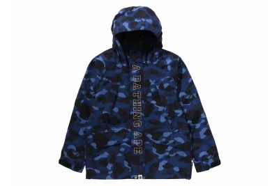 Pre-owned Bape Color Camo Snowboard Jacket (ss24) Navy