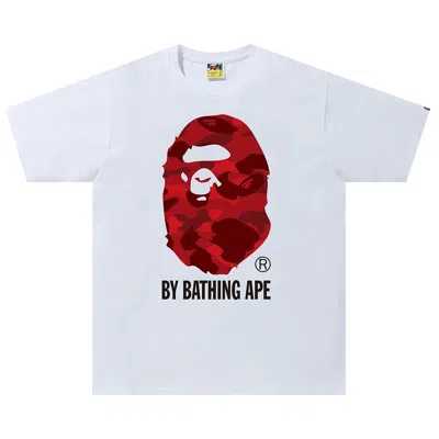Pre-owned Bape Color Camo Tee 'white/red' | Men's Size S