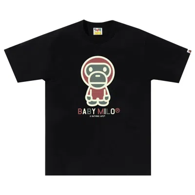 Pre-owned Bape Colors Baby Milo Tee 'black'