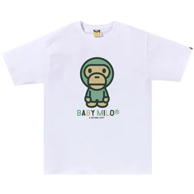 Pre-owned Bape Colors Baby Milo Tee 'white'