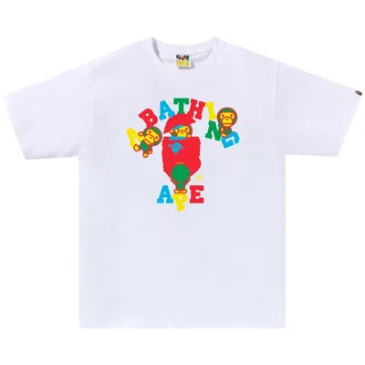 Pre-owned Bape Colors College Milo Tee 'white' | Men's Size L