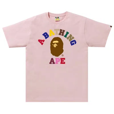 Pre-owned Bape Colors College Tee 'pink'