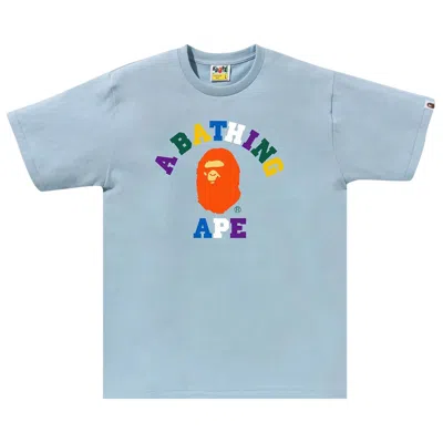 Pre-owned Bape Colors College Tee 'sax' | Blue | Men's Size L