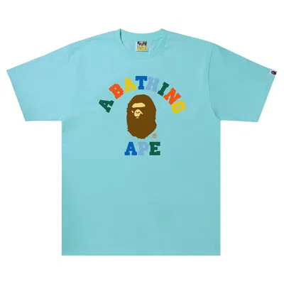 Pre-owned Bape Colors College Tee 'sax' | Blue | Men's Size L