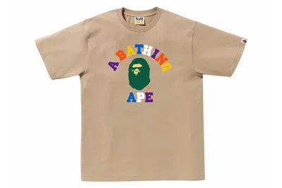 Pre-owned Bape Colors College Tee (ss24) Beige