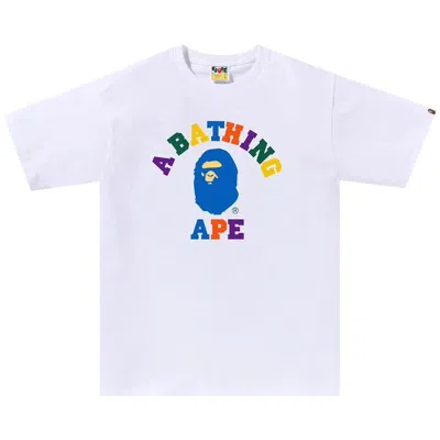 Pre-owned Bape Colors College Tee 'white' | Men's Size Xxl