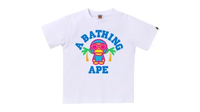 Pre-owned Bape Colors Milo College Summer Tee Shirt In White