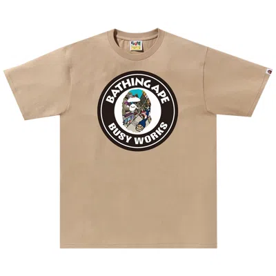 Pre-owned Bape Comic Art Busy Works Tee 'beige' | Tan | Men's Size M In Brown