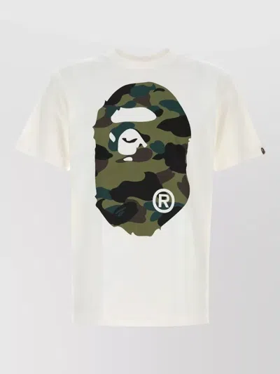 Bape Cotton 1st Camo Crew Neck T Shirt In White
