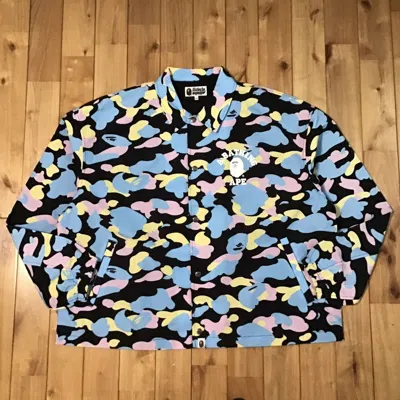 Pre-owned Bape Cotton Candy Camo Coach Jacket Multi Camo A Bathing Ape