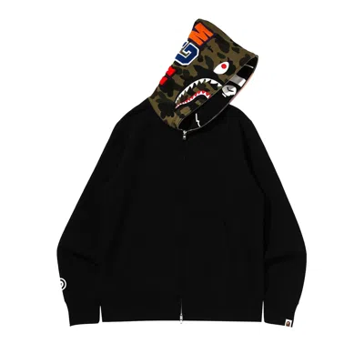 Pre-owned Bape Crazy Face Full Zip Hoodie 'black'