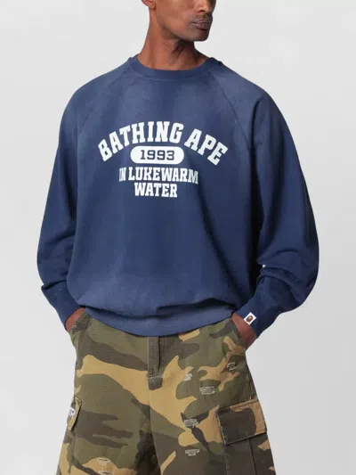 Bape Crew Neck Sweater Raglan Sleeves Detail In Multi