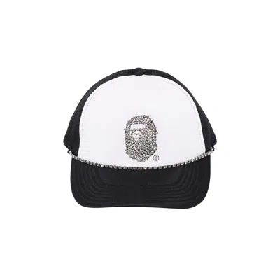 Pre-owned Bape Crystal Stone Ape Head Mesh Cap 'black' | Men's Size Onesize