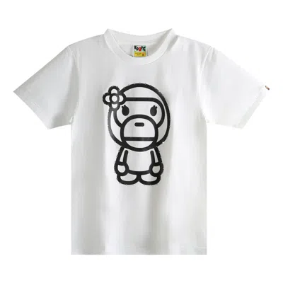 Pre-owned Bape Crystal Stone Big Baby Lisa Tee 'white' | Women's Size M