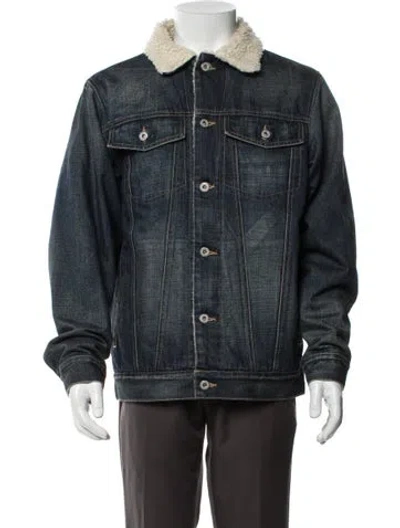 Pre-owned Bape Denim Jacket In Blue