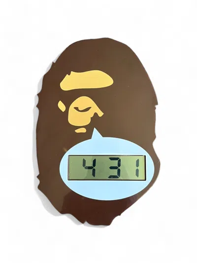 Pre-owned Bape Digital Wall Clock In Brown