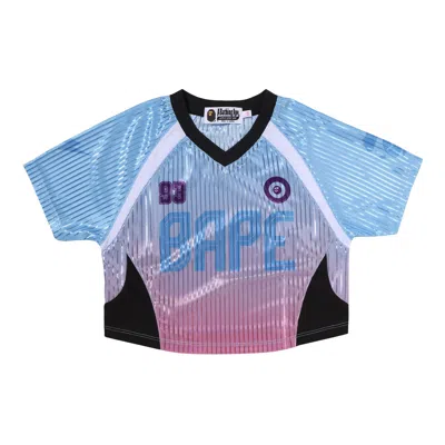 Pre-owned Bape Dip Dye Multi Logo Mini Tee 'blue' | Women's Size S