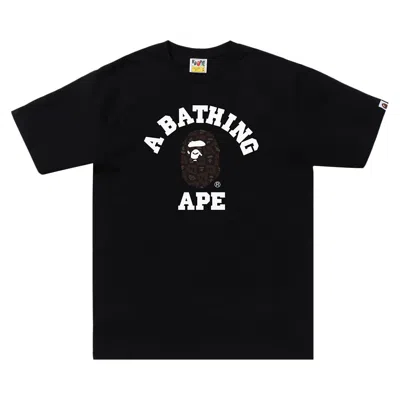 Pre-owned Bape Distortion College Tee 'black' | Men's Size Xxxl
